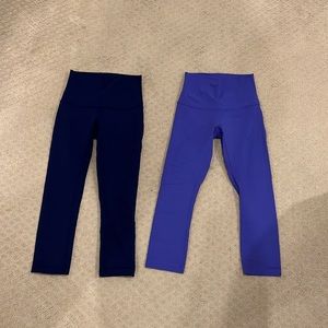 Navy & Purple High Rise Wonder Under Leggings